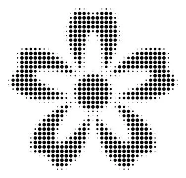 Black Dot Flower Icon Stock Illustration