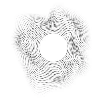 Black dot halftone with blank space in the middle. Stock Illustration