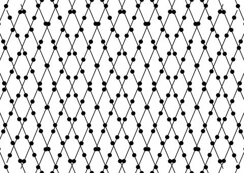 Black Dot Lattice Pattern On White Background  Geometric Mesh Seamless Text.. イラスト素材