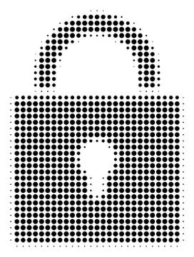 Black Dot Lock Icon Stock Illustration