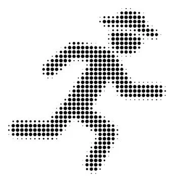 Black Dot Running Gentleman Icon Stock Illustration