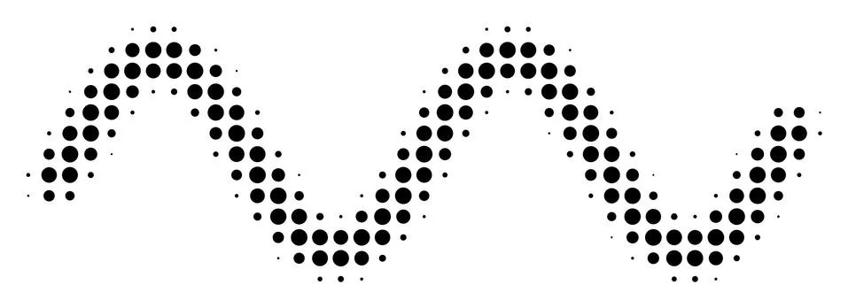 Black Dot Sinusoid Wave Icon Stock Illustration