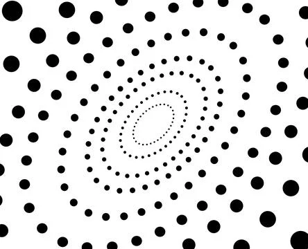 Black dots in a circle on a white background Stock Illustration