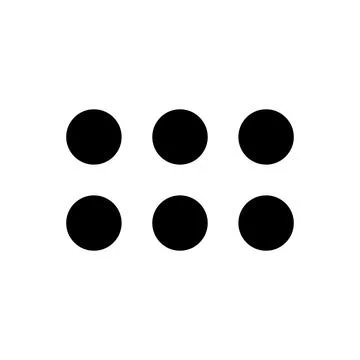 Black dots grid icon for user interface and web design elements Stock Illustration