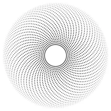 Black dots on half circle paths forming a pattern Illustrazione stock