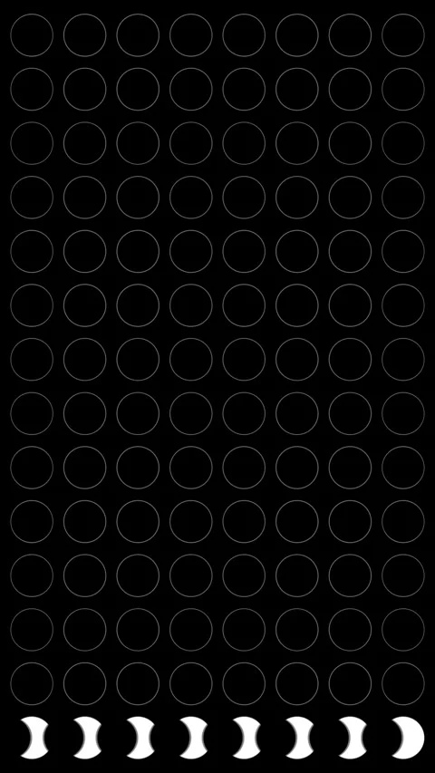 Black dots move over white circles in diagonal formation pattern Stock Footage 312661667
