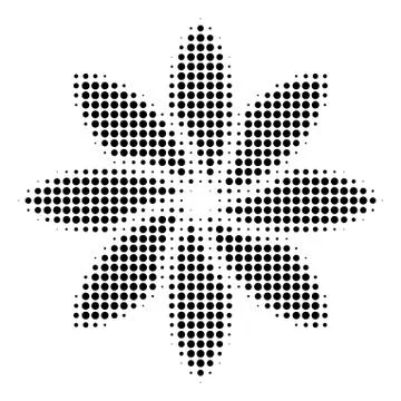 Black Dotted Abstract Flower Icon Stock Illustration