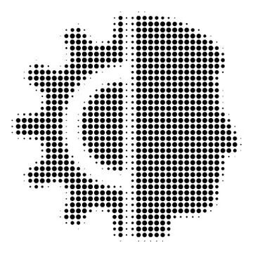 Black Dotted Android Robotics Icon イラスト素材