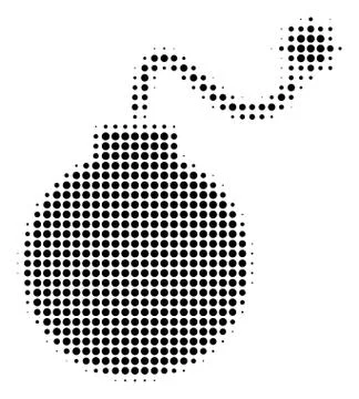 Black Dotted Bomb Icon Illustrazione stock