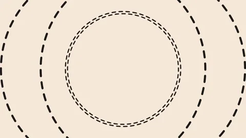 Black Dotted Circle Rotation Cream Background Loop Stock Footage 332914626