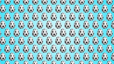 Black dotted Easter egg on blue background 스톡 일러스트