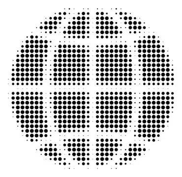 Black Dotted Globe Icon 스톡 일러스트