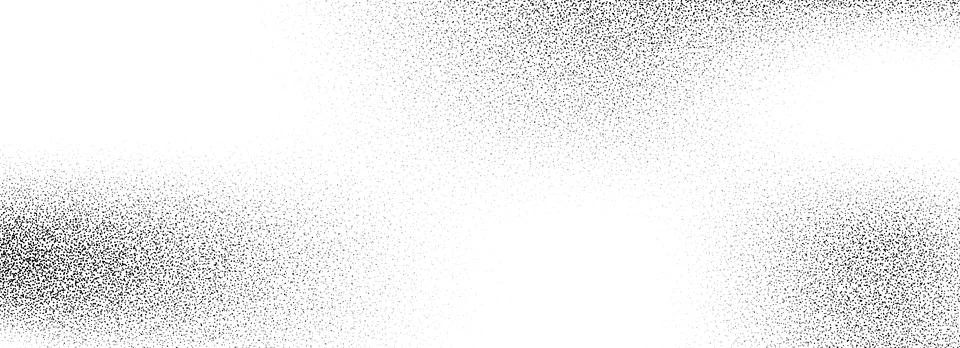 Black dotted grain gradient texture. Grunge sprayed noise background. Subtle Illustrazione stock