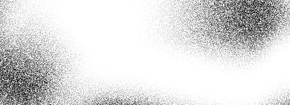 Black dotted grain gradient texture. Stippled gritty sand overlay. Grunge Illustrazione stock