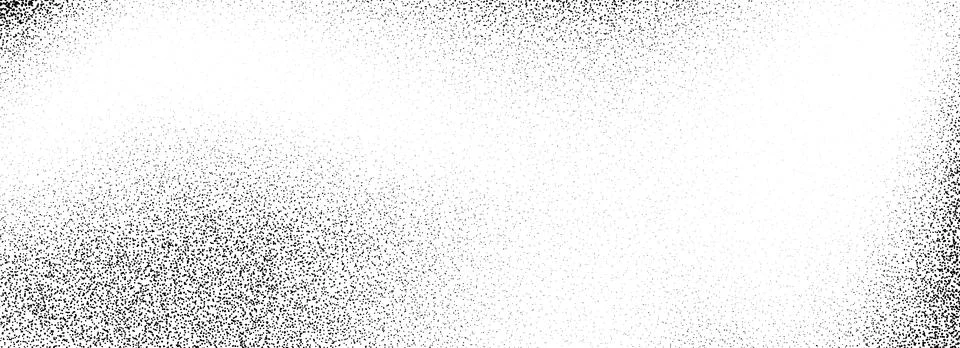 Black dotted grain gradient texture. Stipple gritty sand overlay. Grunge sprayed Illustrazione stock