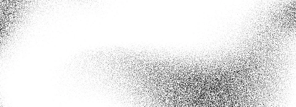 Black dotted grain gradient texture. Grunge sprayed noise background. Stippled Stock Illustration
