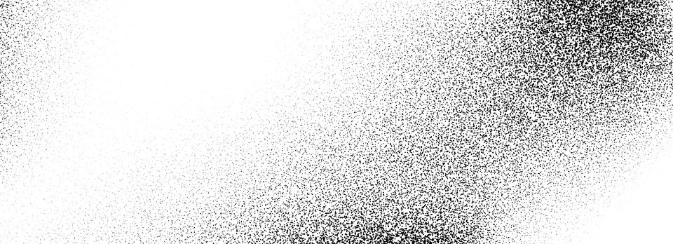 Black dotted grain gradient texture. Stippled gritty sand overlay. Grunge Illustrazione stock