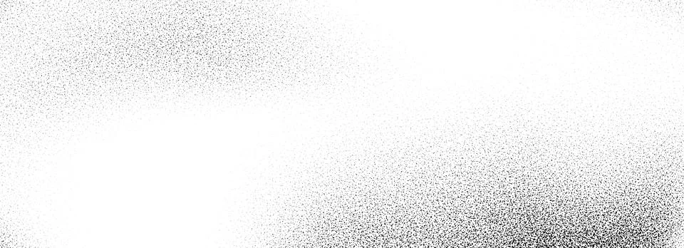 Black dotted grain gradient texture. Stippled sandy grit overlay. Grunge sprayed Stock Illustration