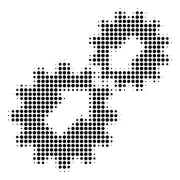 Black Dotted Integration Icon Stock-Illustration