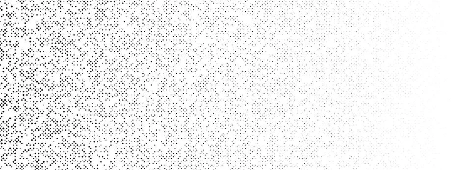 Black dotted noise gradient texture. Fading comic pixel grain pattern Stock Illustration