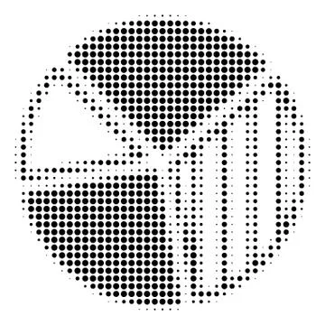 Black Dotted Pie Chart Icon Stock Illustration