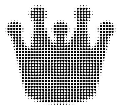 Black Dotted Royal Icon Stock Illustration