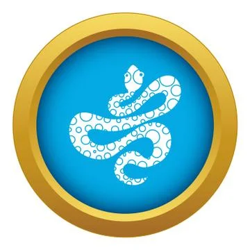 Black dotted snake icon blue vector isolated Stock Illustration