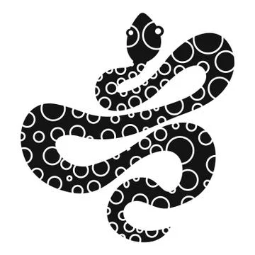 Black dotted snake icon, simple style Illustrazione stock