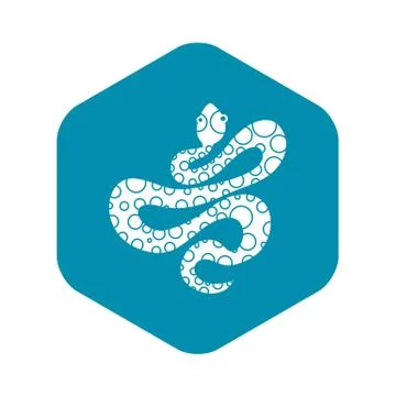 Black dotted snake icon, simple style Stock Illustration