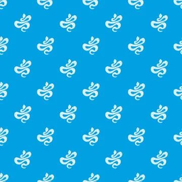 Black dotted snake pattern seamless blue 库存插图