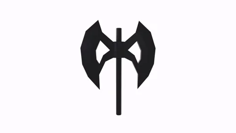 Black double-headed axe isolated on white background Stock-Footage 306785463