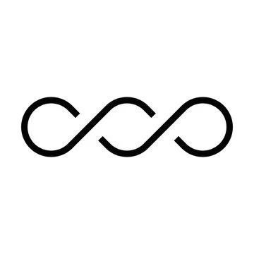 Black double infinity vector symbol 스톡 일러스트