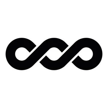 Black double infinity vector symbol 스톡 일러스트