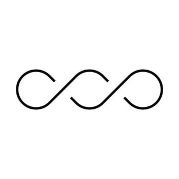 Black double infinity vector symbol 스톡 일러스트