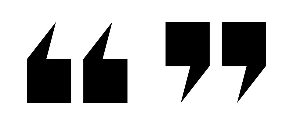 Black double quotation icon set. Vectors. Stock Illustration