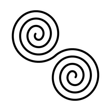 Black double spirals. Simple abstract ornamental. Vector illustration. 스톡 일러스트