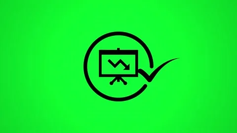 Black down trending graph on presentation board in circle motion graphics o.. Stock Footage 346497939