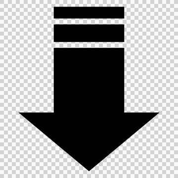 Black downward-pointing arrow. Concept of decrease or reduction. Stock-Illustration