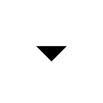Black downward pointing triangle arrow icon isolated on transparent background Stock Illustration