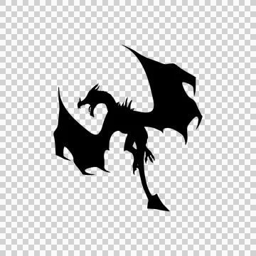 Black Dragon Front Flying Stock Illustration