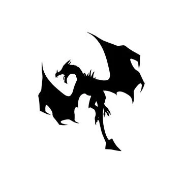 Black Dragon Front Flying Vector Stock Illustration
