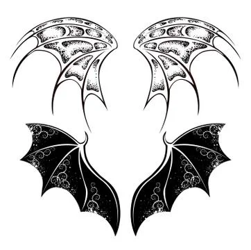 Black Dragon Wings Stock Illustration