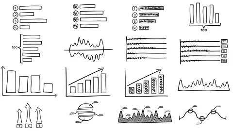 Black drawn infographics Stock Footage 107685311