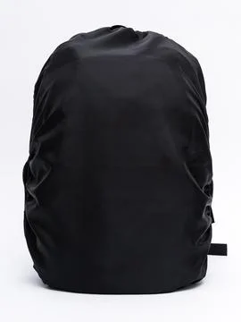 Black drawstring bag pouch on white background Stock Photos