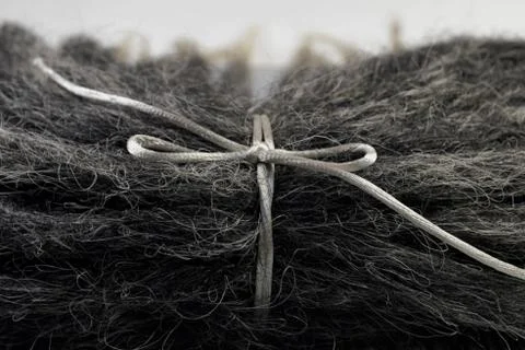 Black dreadlocks with a thin tip at close range Stock Photos