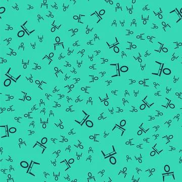 Black Dressing table icon isolated seamless pattern on green background. Vector Stock Illustration
