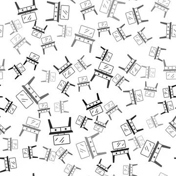 Black Dressing table icon isolated seamless pattern on white background.  V.. イラスト素材
