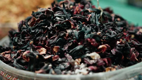 Black dried tea leaf close up Stock Footage 266933754