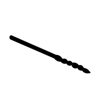 Black drill bit silhouette on white background Stock Illustration