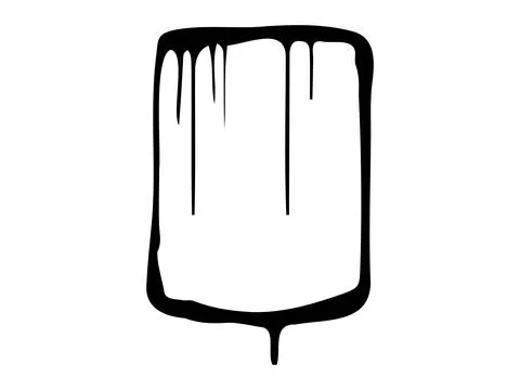 Black Dripping Paint Frame on White Background. Concept of Abstract Art Stock Illustration